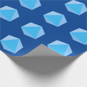 Blauwe polyhedrale dobbelstenen cadeaupapier (Hoek)