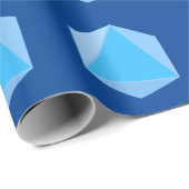 Blauwe polyhedrale dobbelstenen cadeaupapier (Rol Hoek)