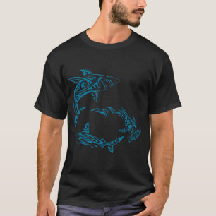 Blauwe Polynesische haaien T-shirt