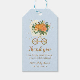 Blauwe Pompoen Baby Shower Dank Je Cadeaulabel