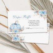 Blauwe Pompoen Baby shower Luier Raffle Insert Kaa Informatiekaartje