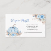 Blauwe Pompoen Baby shower Luier Raffle Insert Kaa Informatiekaartje (Voorkant)