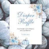 Blauwe Pompoen Baby Shower Luier Raffle Poster
