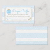 Blauwe Pompoen Baby shower Luier Raffle Ticket Informatiekaartje (Voorkant / Achterkant)