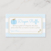 Blauwe Pompoen Baby shower Luier Raffle Ticket Informatiekaartje (Voorkant)