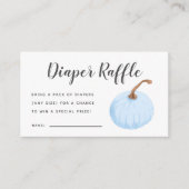 Blauwe Pompoen Baby shower Luier Raffle Ticket Informatiekaartje (Voorkant)