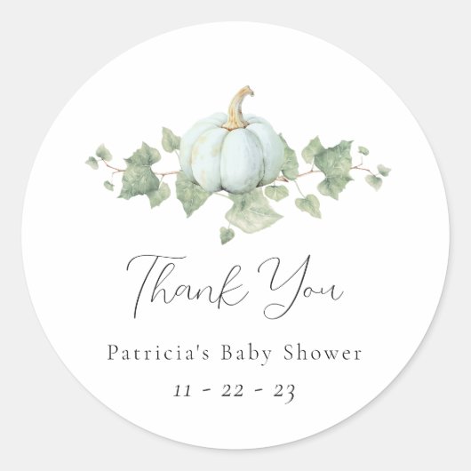 Blauwe Pompoen Baby shower Party Decor Stickers (Voorkant)