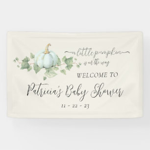 Blauwe Pompoen Baby shower Party Decor Tekens Bann Spandoek