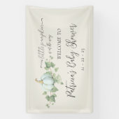 Blauwe Pompoen Baby shower Party Decor Tekens Bann Spandoek (Verticaal)