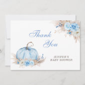 Blauwe Pompoen Dank u kaart (Voorkant)