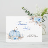 Blauwe Pompoen Dank u kaart (Staand voorkant)