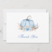 Blauwe Pompoen Dank u kaart (Voorkant)