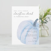 blauwe pompoen Eerste verjaardag jongen Kaart (Staand voorkant)