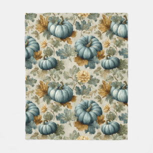 Blauwe pompoen en herfstbladeren Herfst Fleece Deken