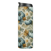 Blauwe pompoen en herfstbladeren Herfst Thermosbeker (Geroteerd rechts)