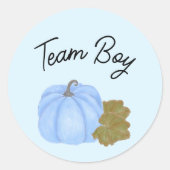 Blauwe pompoen gender onthult Team Boy sticker (Voorkant)