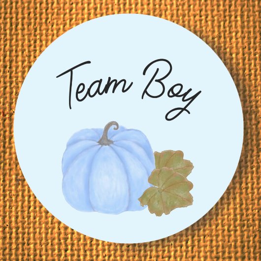 Blauwe pompoen gender onthult Team Boy sticker