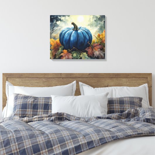 Blauwe pompoen - gewikkeld canvas (Insitu (Slaapkamer))