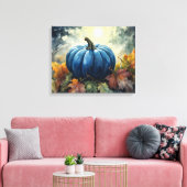 Blauwe pompoen - gewikkeld canvas afdruk (Insitu (Woonkamer))
