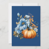 Blauwe pompoen | Herfst Baby shower Kaart (Achterkant)