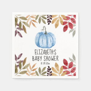 Blauwe pompoen Herfst Baby shower servetten