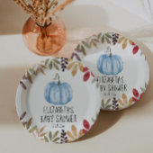 Blauwe pompoen Herfst Baby shower servetten Papieren Bordje