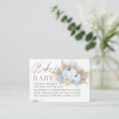 Blauwe Pompoen Herfst bloemenpampas Baby shower Bo Informatiekaartje (Staand voorkant)