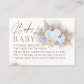 Blauwe Pompoen Herfst bloemenpampas Baby shower Bo Informatiekaartje (Voorkant)
