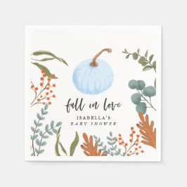 Blauwe pompoen Herfst in liefde Baby shower Servet