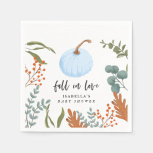 Blauwe pompoen Herfst in liefde Baby shower Servet