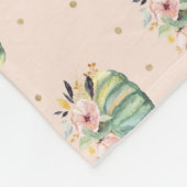 Blauwe pompoen herfst waterverf elegante herfst fleece deken (Hoek)