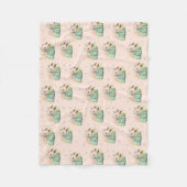 Blauwe pompoen herfst waterverf elegante herfst fleece deken (Voorkant)