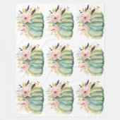 Blauwe pompoen herfst waterverf elegante herfst fleece deken (Voorkant)