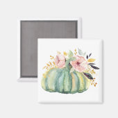 Blauwe pompoen herfst waterverf elegante herfst magneet (Voorkant / Achterkant)