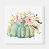 Blauwe pompoen herfst waterverf elegante herfst magneet (Voorkant)