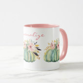 Blauwe pompoen herfst waterverf elegante herfst mok (Voorkant rechts)