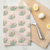 Blauwe pompoen herfst waterverf elegante herfst theedoek (Quarter Fold)