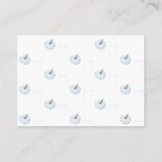 Blauwe pompoen Het is een Boy Modern Herfst Baby s Informatiekaartje (Achterkant)