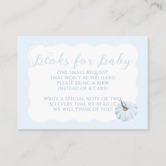 Blauwe pompoen Het is een Boy Modern Herfst Baby s Informatiekaartje (Voorkant)