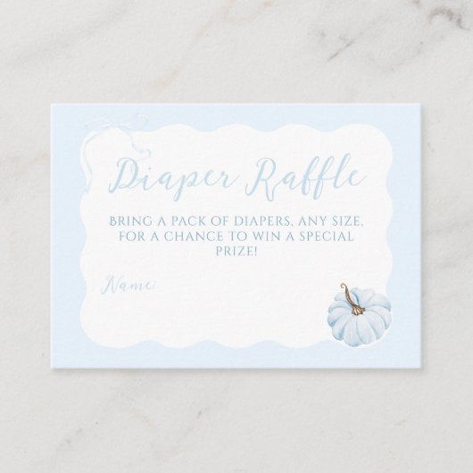 Blauwe pompoen Het is een Boy Modern Herfst Baby s Informatiekaartje (Voorkant)