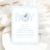 Blauwe pompoen Het is een Boy Modern Herfst Baby s Kaart