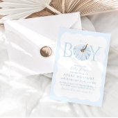 Blauwe pompoen Het is een Boy Modern Herfst Baby s Kaart