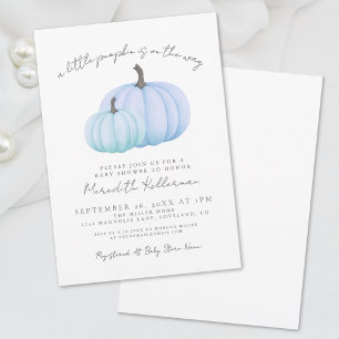 Blauwe Pompoen Jongen Baby Shower Kaart