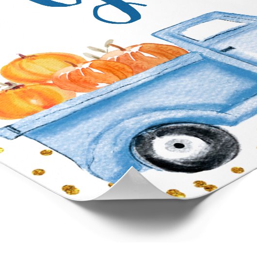 Blauwe pompoen Kaarten en schitterende Posters (Hoek)