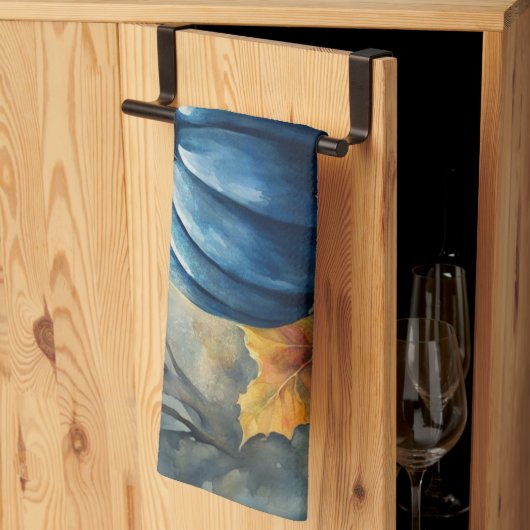 Blauwe pompoen - keukenhanddoek (Derde Gevouwen)