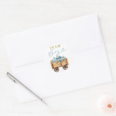 Blauwe Pompoen Koets Team Jongen Sticker (Envelop)