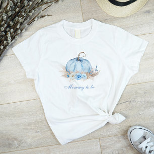 Blauwe Pompoen Mama in wording T-shirt