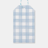 Blauwe pompoen met boog Baby shower Cadeaulabel (Achterkant)