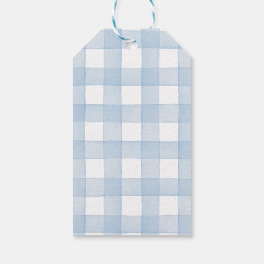 Blauwe pompoen met boog Baby shower Cadeaulabel (Achterkant)