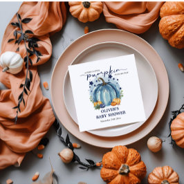 Blauwe pompoen op zijn weg Boy Baby shower papier Servet